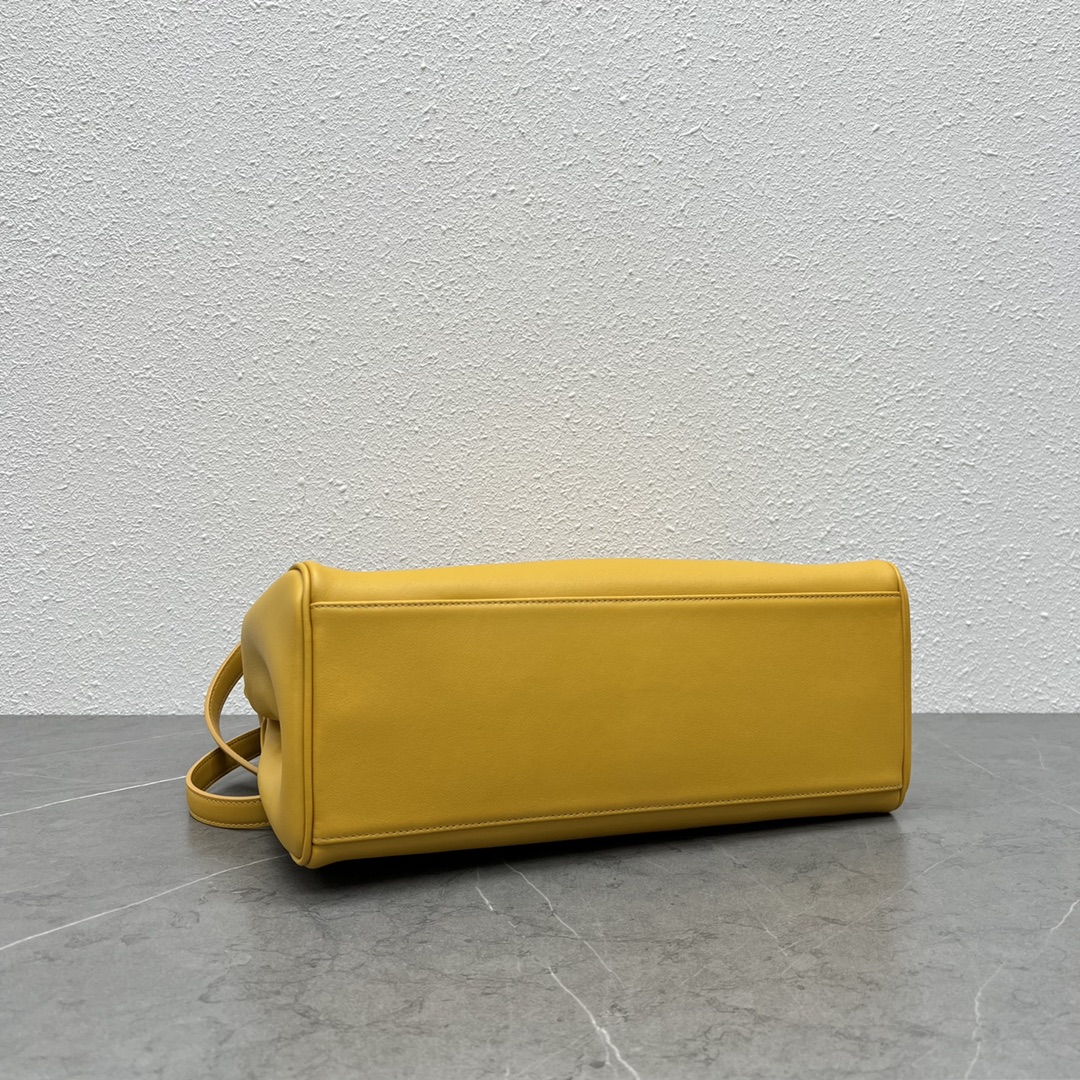 Celine Medium Soft 16 Smooth Calfskin Handbag Shoulder Bag Yellow 195543